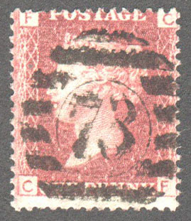 Great Britain Scott 33 Used Plate 74 - CF - Click Image to Close